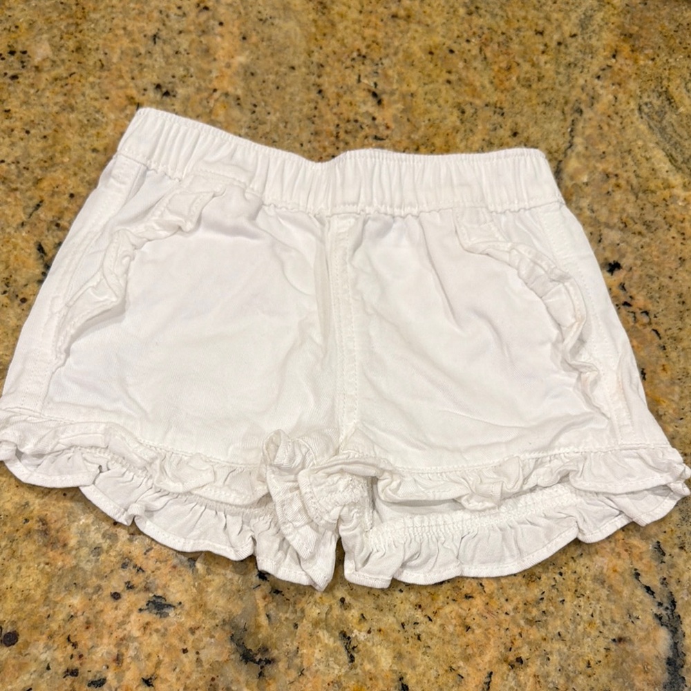 Crewcuts Girls White  Ruffle Shorts